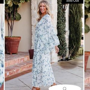 VICI LEIF FLORAL CHIFFON HIGH LOW MIDI IVORY high low dress SIZE Large summer